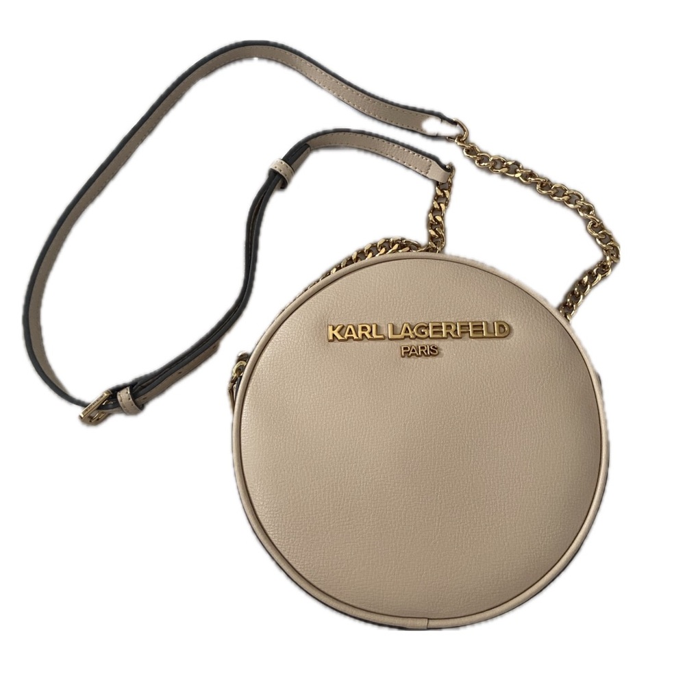 Karl Lagerfeld Beige Round Crossbody Bag